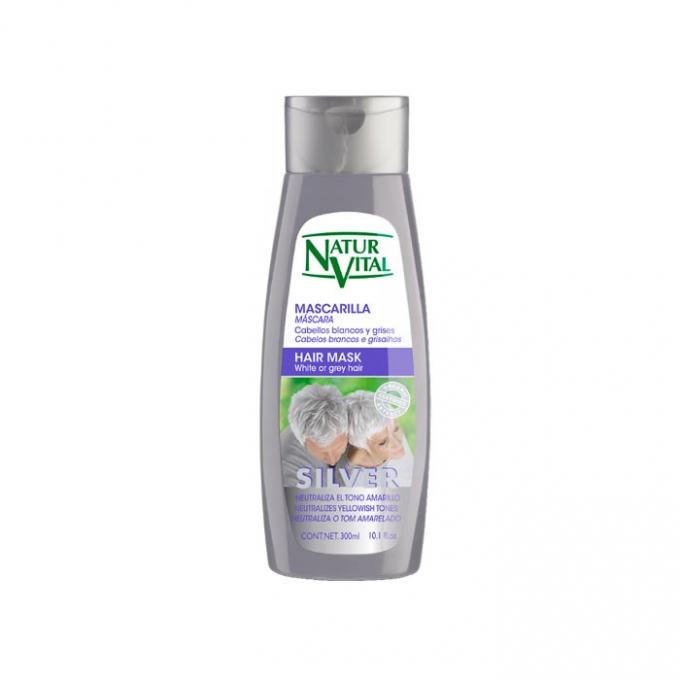 Máscara para cabelos brancos ou grisalhos SILVER 300 ml NATUR VITAL