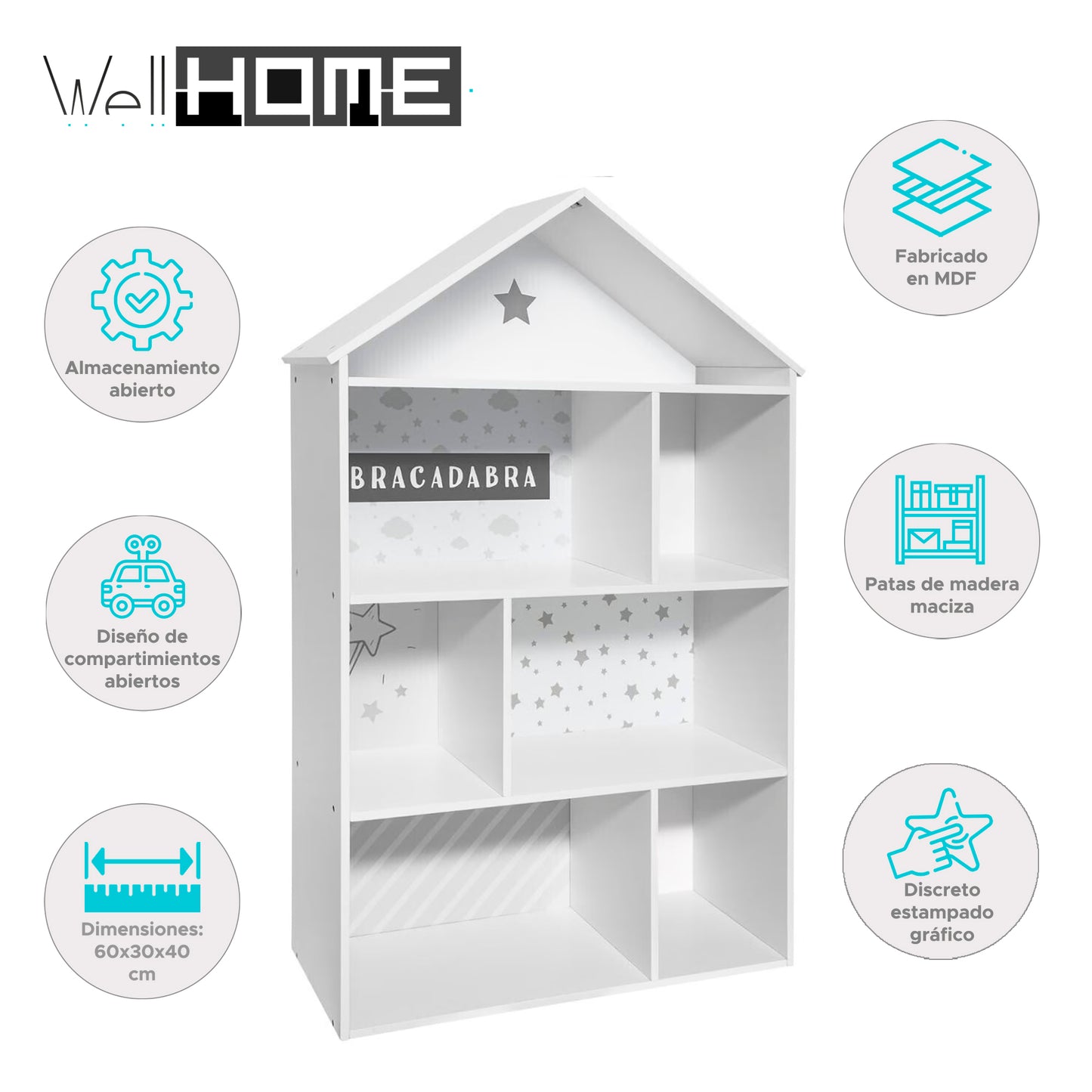 Well Home - Mueble Infantil De Almacenamiento De 2 Compartimento_1