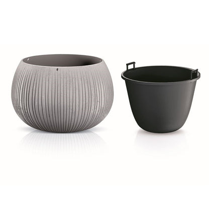 Prosperplast Beton Bowl De Plástico Con Depósito En Color Cemento, 13,6 (alto) X 18 (ancho) X 18 (profundo) Cms_2