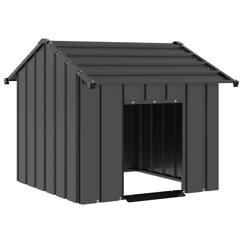 Caseta Para Perros Con Techo Acero Galvanizado 85x107x81 Cm_1