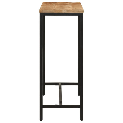 Mesa Consola Madera Maciza Mango Rugosa Y Hierro 110x30x75 Cm_1