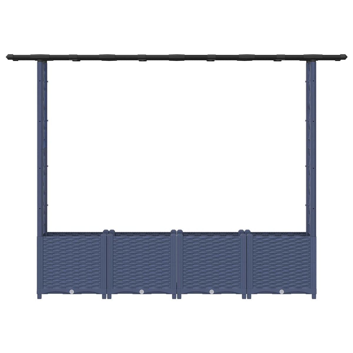 Cama Elevada Con Trellis Y Techo Gris 203 X 40 X 136 Cm Pp_3