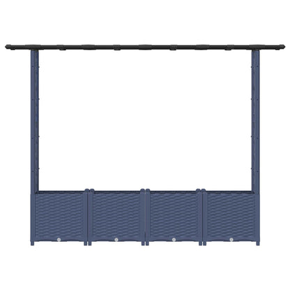 Cama Elevada Con Trellis Y Techo Gris 203 X 40 X 136 Cm Pp_3