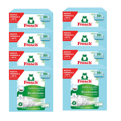 Embalagem de 8 pastilhas Frosch para máquina de lavar louça, 30 pastilhas