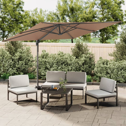Vidaxl Sombrilla Colgante Con Poste De Aluminio Gris Taupe 300x300 Cm_1