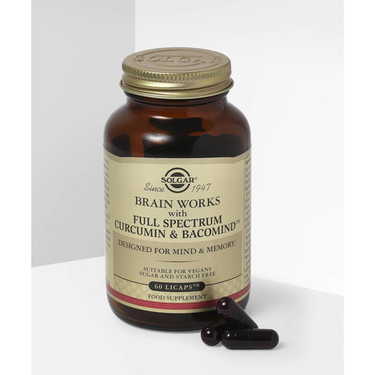 Brain Works com curcuma de espectro completo 60 cápsulas