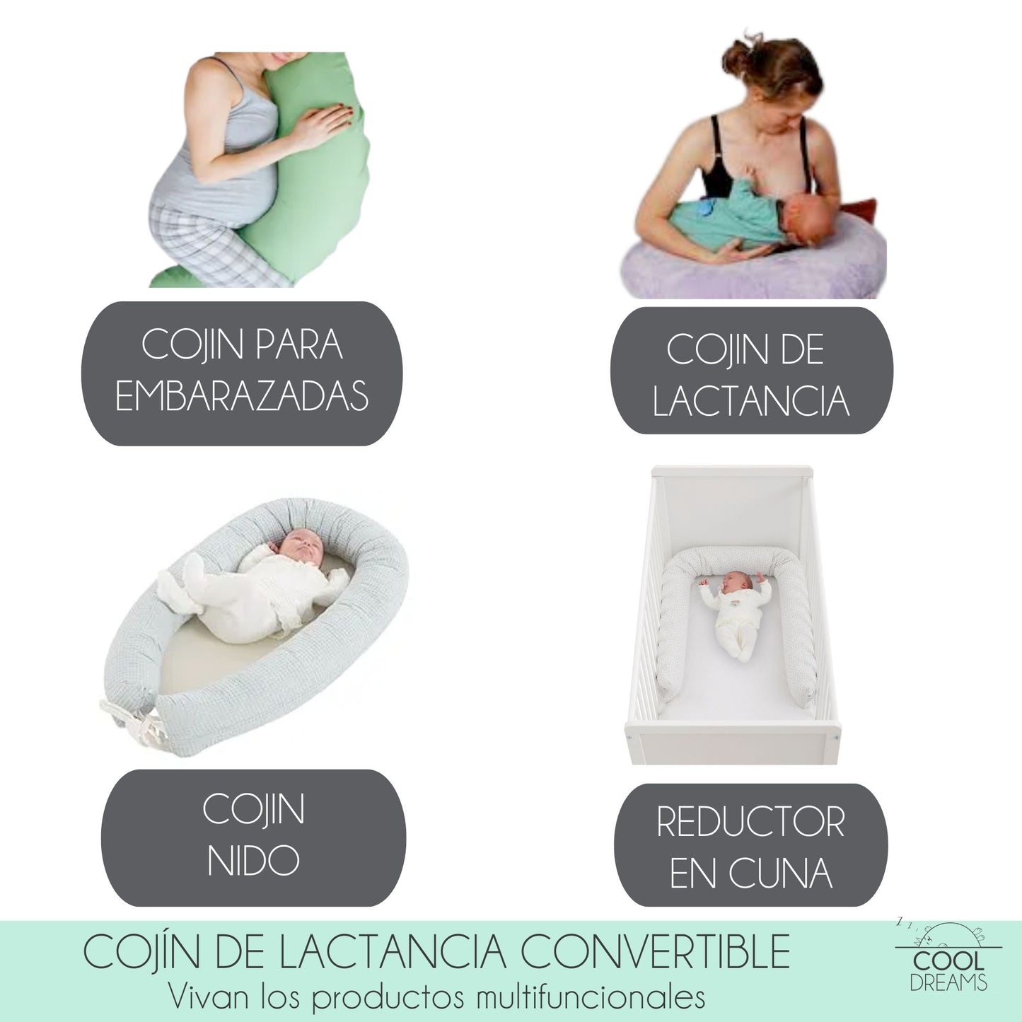 Cojín Nido Reductor De Base Impermeable Grey Atlantis_3
