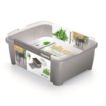 Jardinera Alta 83 L, Con Tapa De Policarbonato, Para Proteger Tus Plantas, Prosperplast Respana Planter Set De Plástico En Color Gris Piedra, 96,3_3