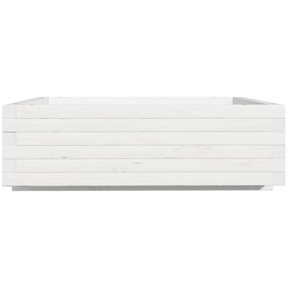 Jardinera De Madera Maciza De Pino Blanca 80x80x26,5 Cm_5