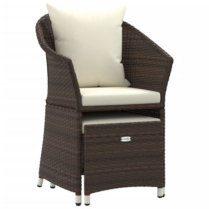 Vidaxl Set Muebles De Jardín 2 Piezas Y Cojines Ratán Sintético Marrón_3