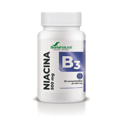 Vitamina B3 de Libertação Sustentada, Soria Natural, 30 comprimidos