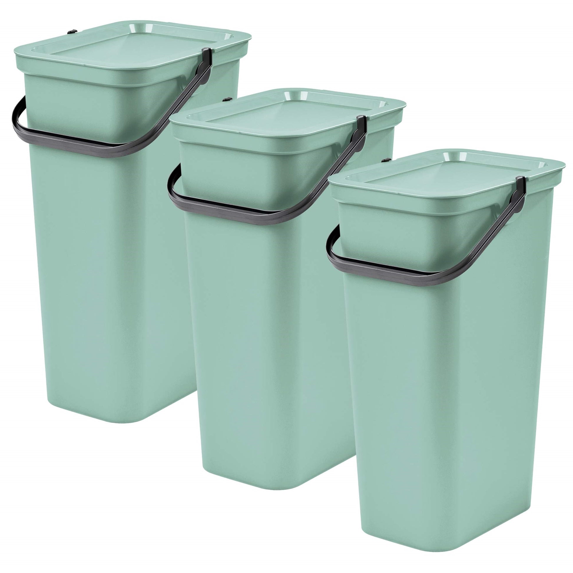 Set De 3 Papeleras moda 40l Salvia Con Asa_0