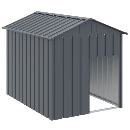 Caseta Perros Con Tejado Acero Galvanizado Gris 117x153x123 Cm_0