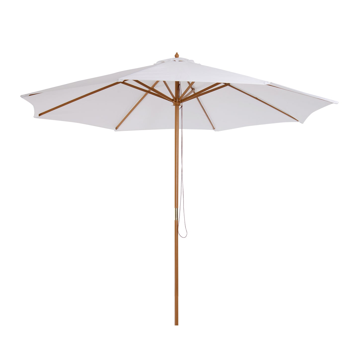 Outsunny Sombrilla Jardín Ø300x250 Cm Con Techo Ventilado Y Poste Madera Blanco_0
