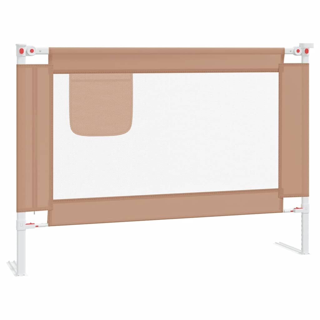 Vidaxl Barandilla De Seguridad Cama De Niño Tela Gris Taupe 90x25 Cm_0