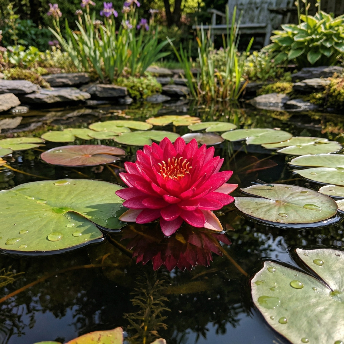 Nymphaea Petroula Nenúfar Estanque - Floración - Resistente - Con Cesta_2