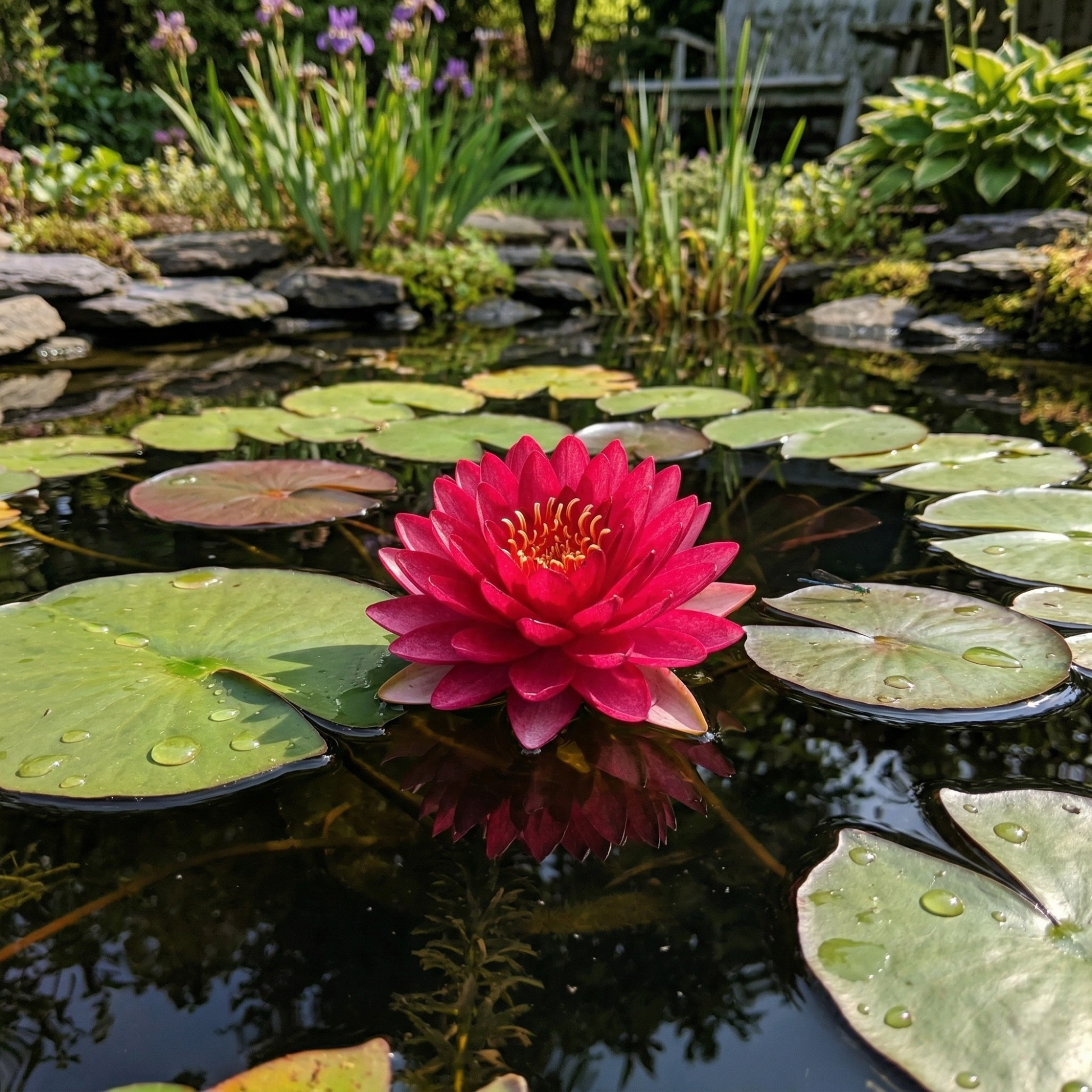 Nymphaea Petroula Nenúfar Estanque - Floración - Resistente - Con Cesta_2
