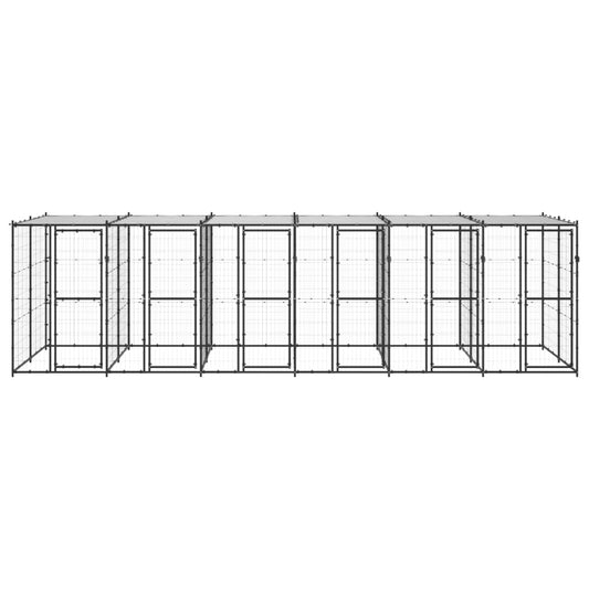 Perrera De Exterior De Acero Con Techo 14,52 M²_0