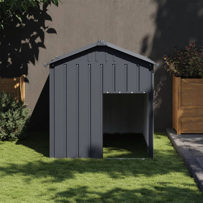 Caseta Perros Con Tejado Acero Galvanizado Gris 117x153x123 Cm_1