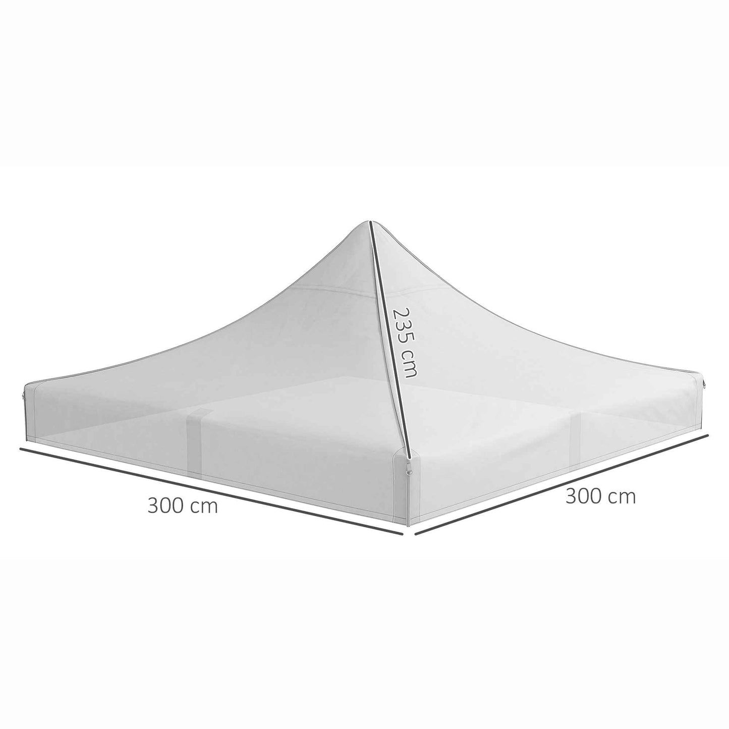 Outsunny Techo De Repuesto Para Carpa Plegable 3x3 M Impermeable Blanco_2