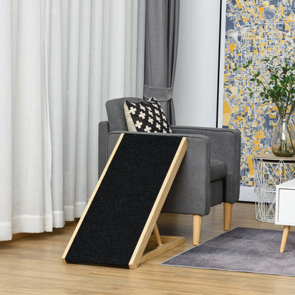Pawhut Rampa Plegable Perros Madera Antideslizante Altura Ajustable 90x40x61 Cm_1