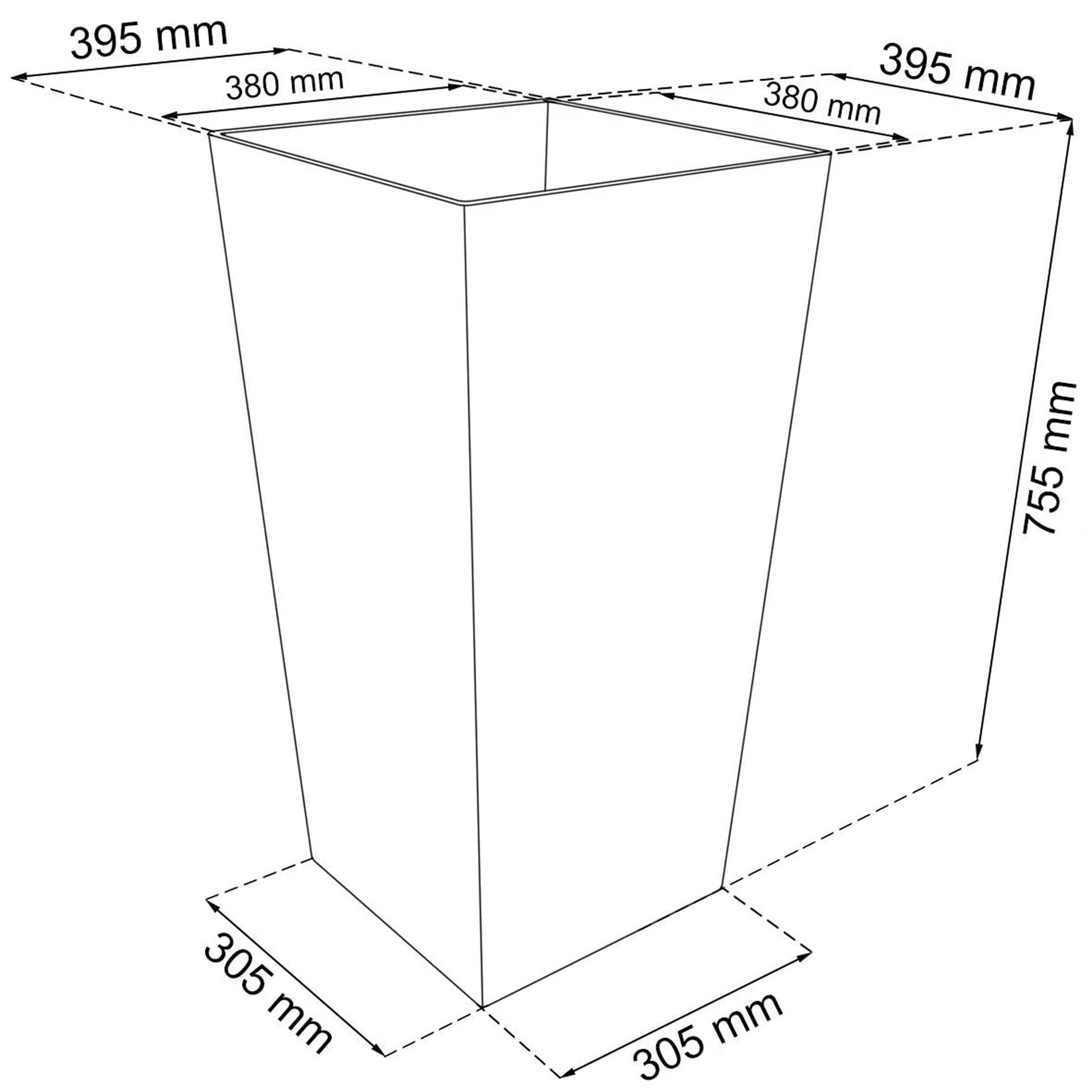 Maceta Alta Urbi 91,5 Litros, De Plastico, 40 X 40 X 75 Cm En Color Antracita