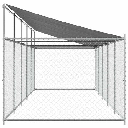 Jaula De Perros Techo Y Puerta Acero Galvanizado Gris 10x2x2 M_4