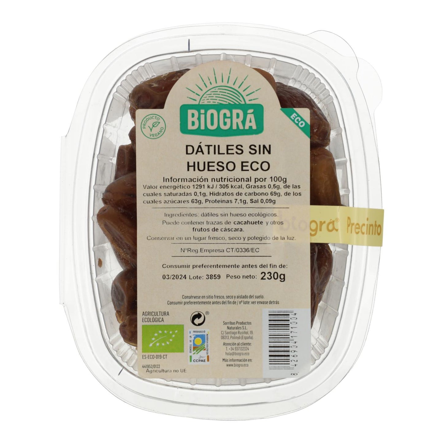 Tâmaras sem caroço Biogra 230 g