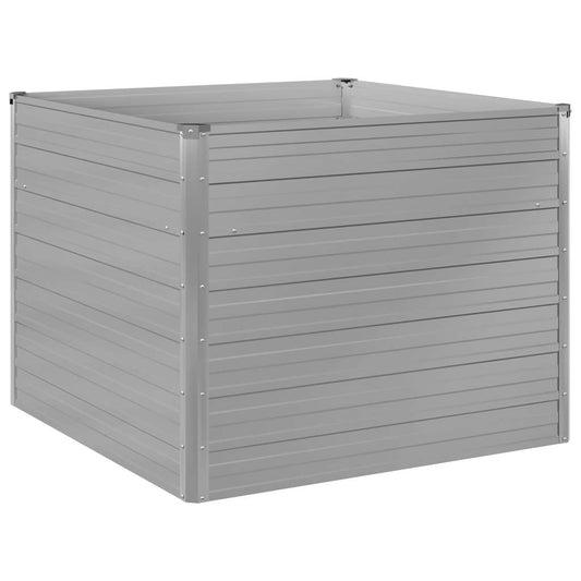 Jardinera Elevada 100x100x77 Cm Acero Galvanizado Gris_0