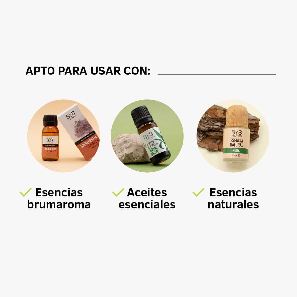 Brumizador Ultrasónico 100 ml SYS Aromas | Humidificador Compacto | Difusor Aromaterapia | Luz Led_3