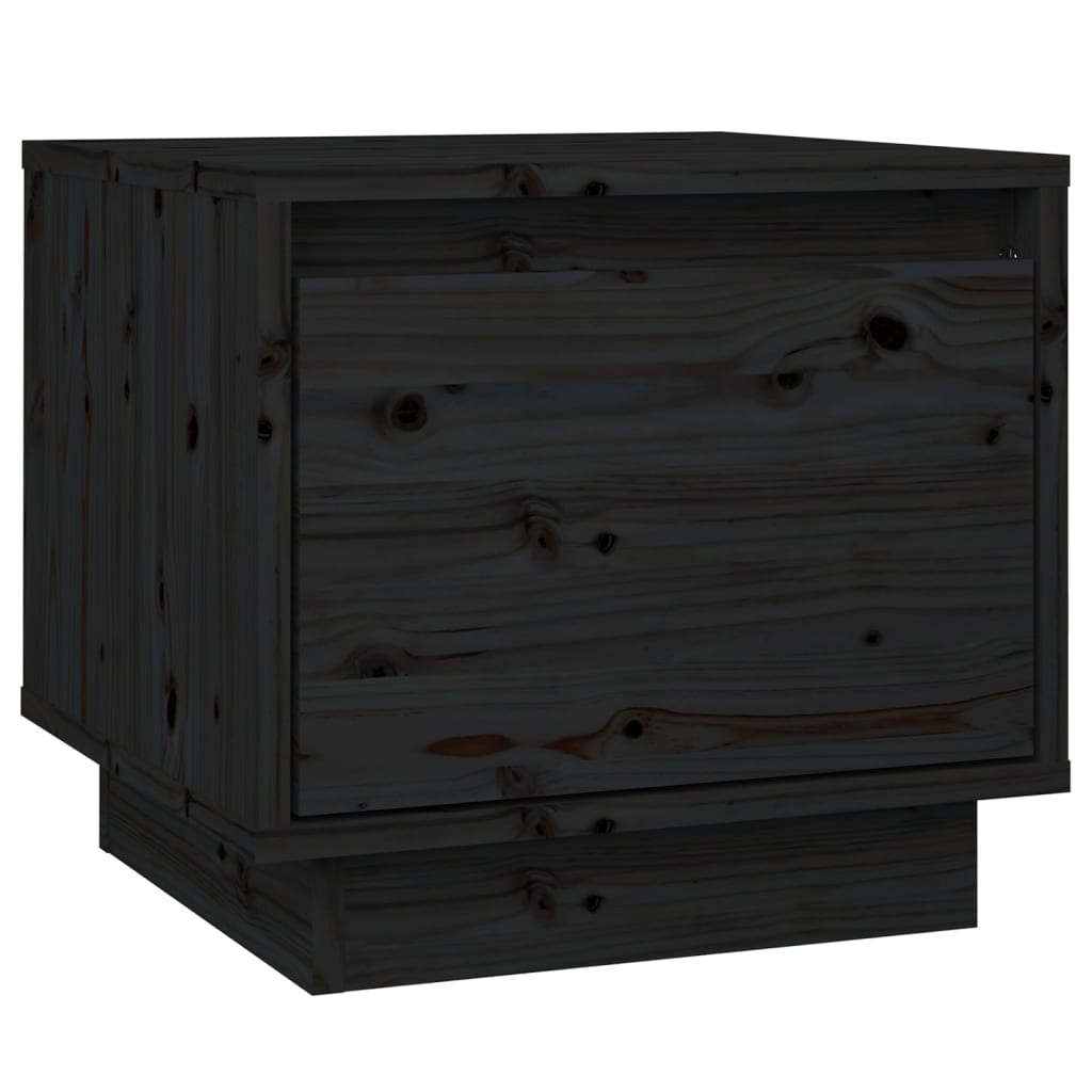 Mesitas De Noche 2 Uds Madera Maciza De Pino Negro 35x34x32 Cm_4