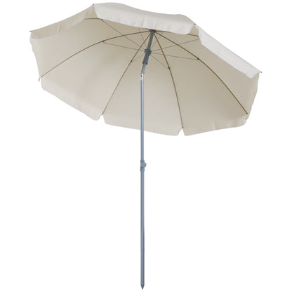 Outsunny Sombrilla De Playa Diámetro Ø202 Cm Con Techo Inclinable Poste_4