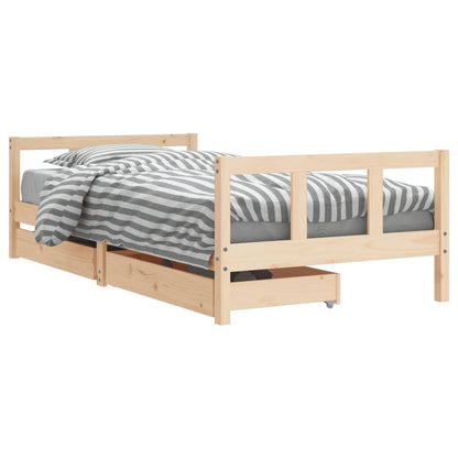 Vidaxl Estructura De Cama Infantil Con Cajones Madera Pino 90x190 Cm_0