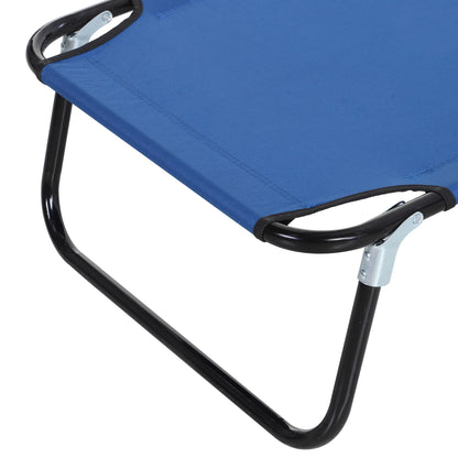 Outsunny Conjunto De 2 Tumbonas Plegables Con Respaldo 188x56x28 Cm Azul_4
