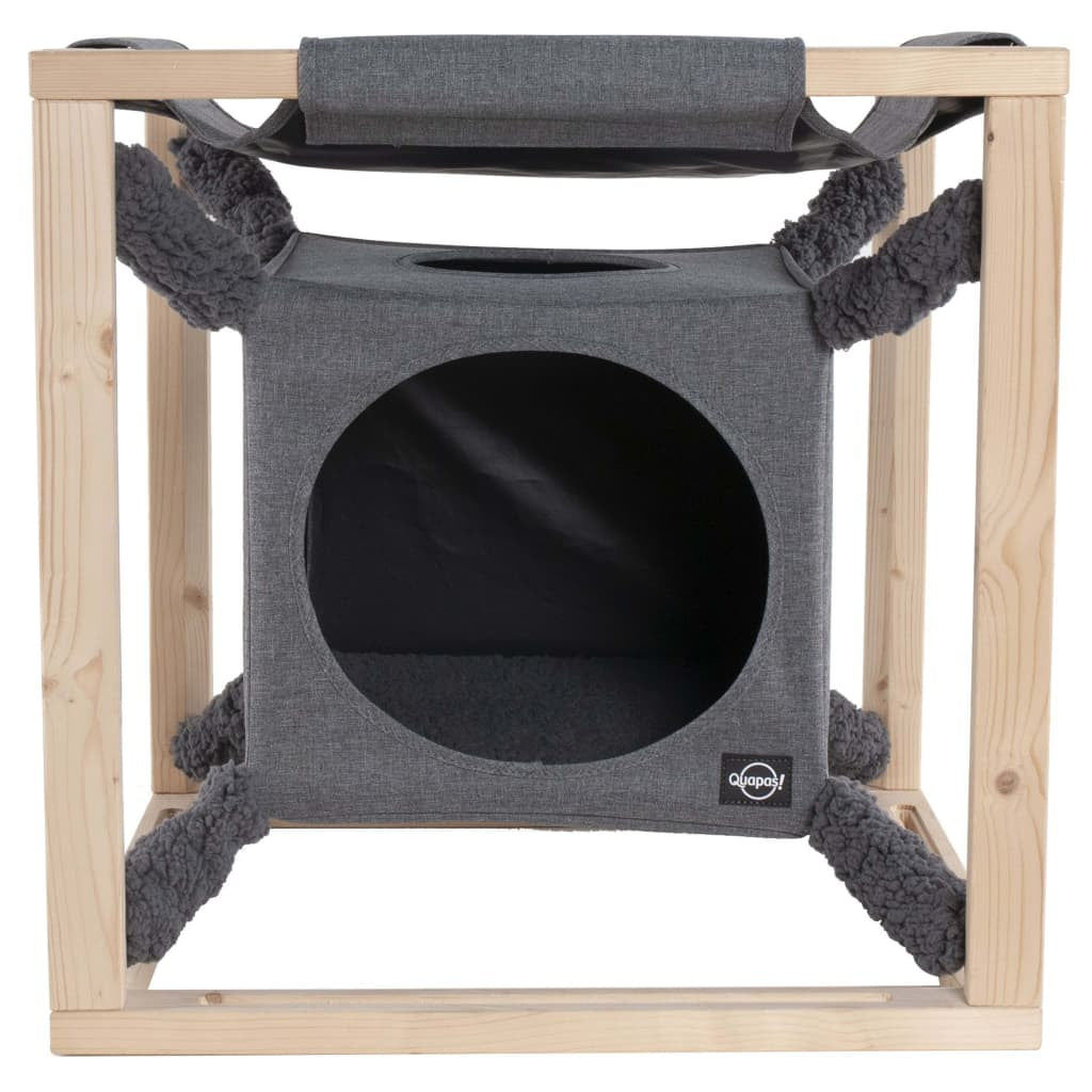Quapas! Cama Para Gatos Con Hamaca Catcube Gris M 54x54x54 Cm_2