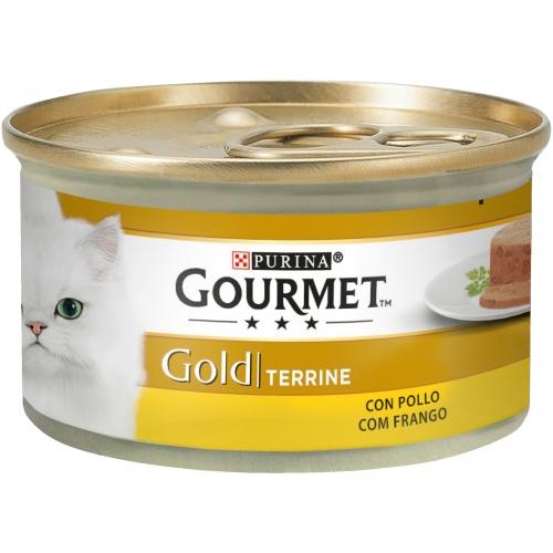 Embalagem de 24 x Ração Húmida para Frango GOURMET GOLD 85g