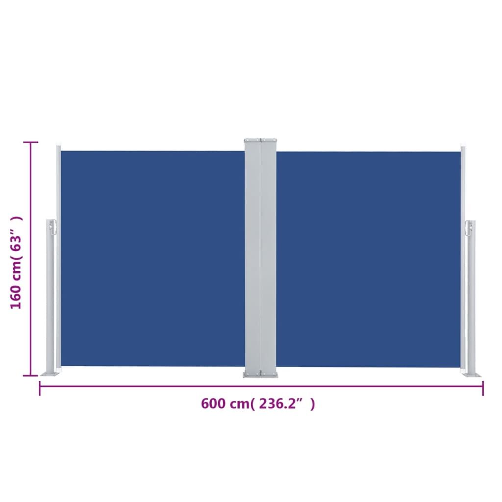 Vidaxl Toldo Lateral Retráctil Azul 160x600 Cm_2