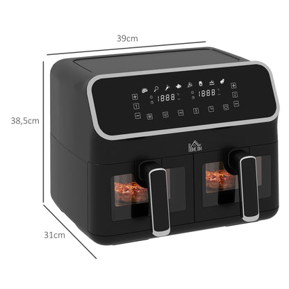 Homcom Freidora De Aire 8l 2700w Con 2 Cestas 8 Programas Pantalla Digital_2