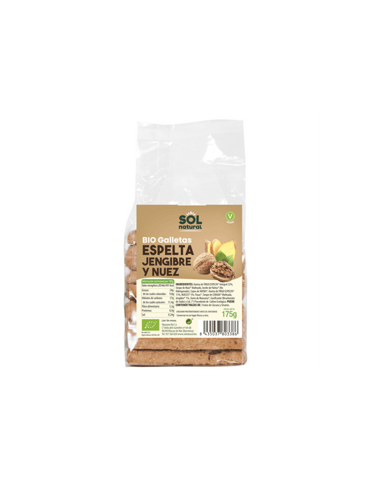 Galletas De Espelta Jengibre Y Nueces Bio - Sol Natural_0