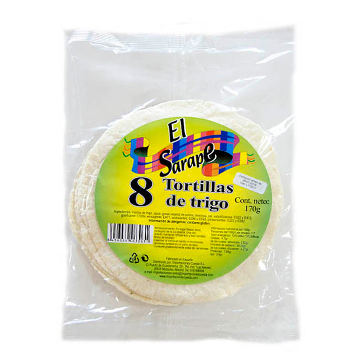 Tortilhas de Trigo 15cm (8 unidades) (Formato de Loja) El Sarape 170g