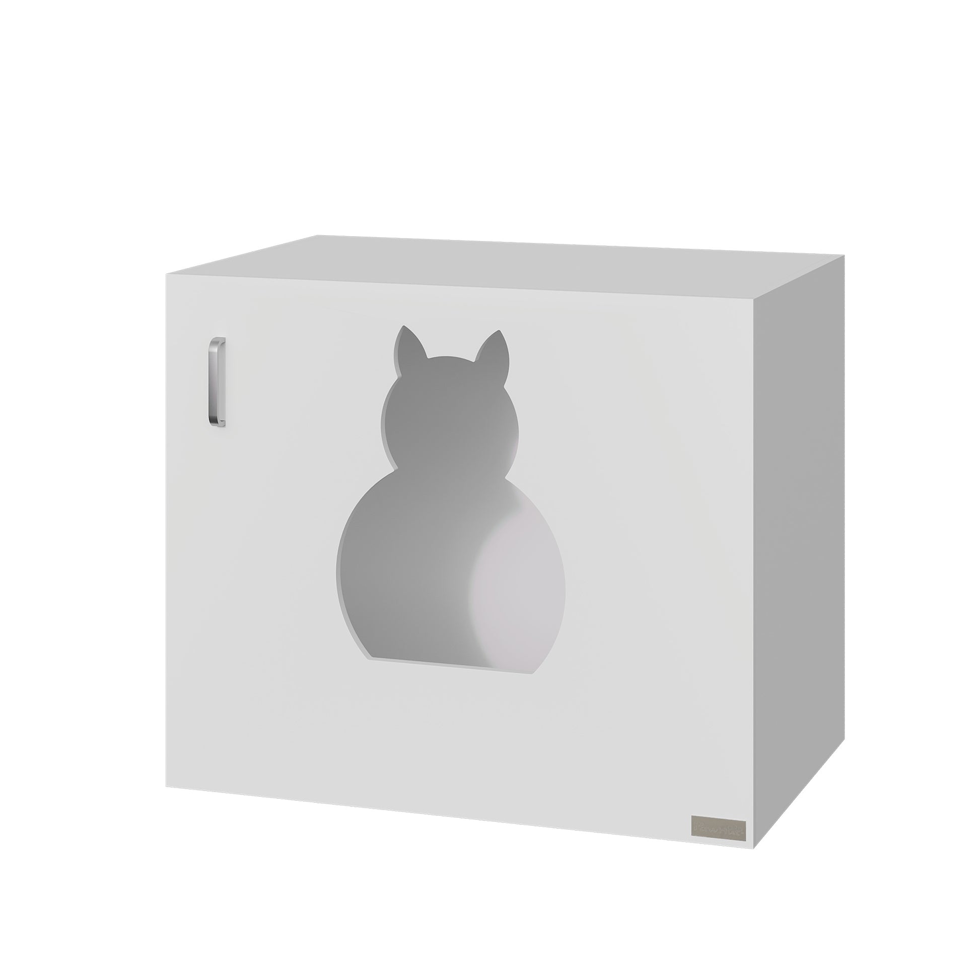 Pawhut Casa Para Gatos De Madera Mueble Arenero Con Puerta Y Entrada 60x41x51 Cm_0