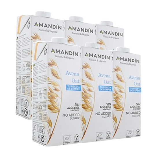 Pack de 6 Bebidas de Aveia Amandin Eco 1L