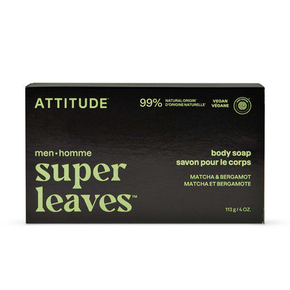 Sabonete Corporal Sólido Super Leaves Men Matcha e Bergamota 113 g