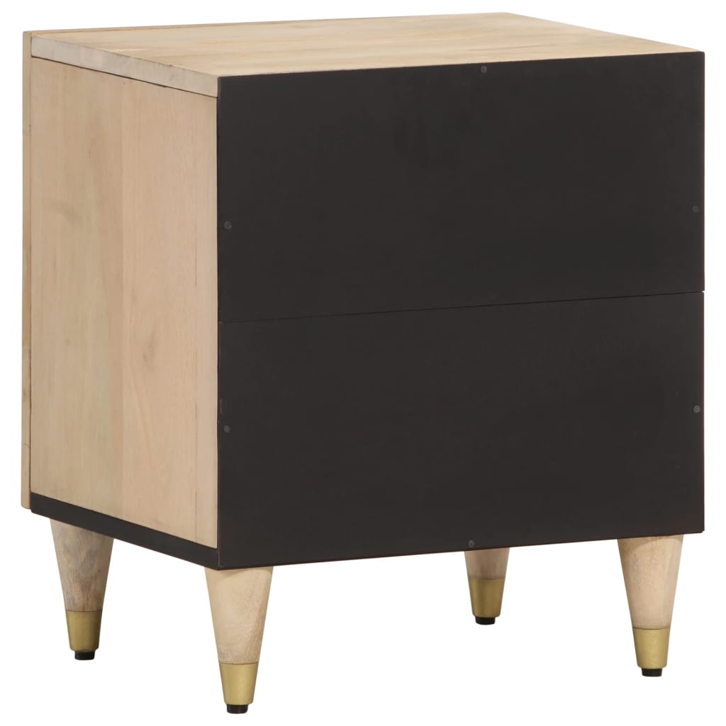Mesita De Noche De Madera Maciza De Mango 40x33x46 Cm_3