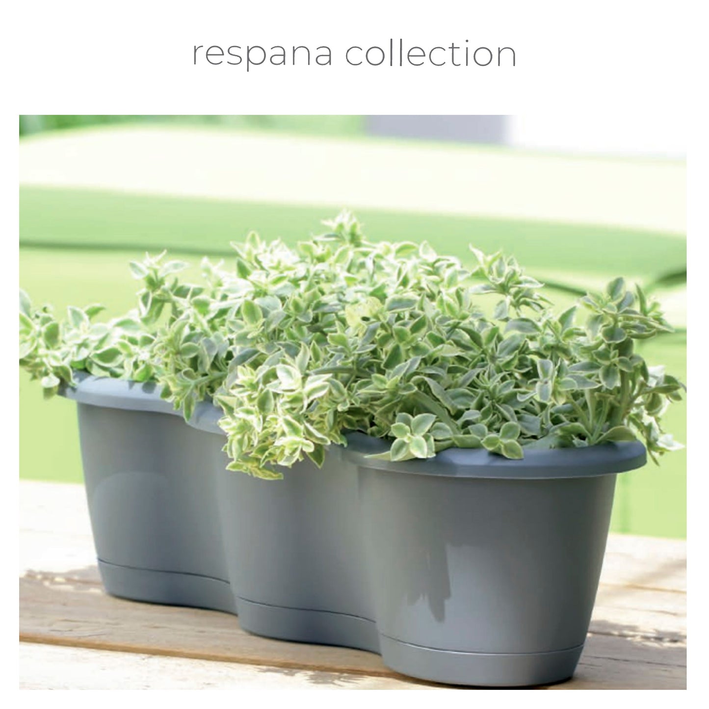 Maceta Respana Railing 13l., Dimensiones (mm) 398x298x209, Color Antracita