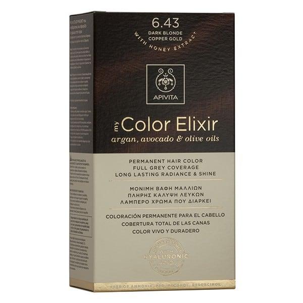 Tinta My Color Elixir N6. 43 Louro Acobreado Dourado Escuro Apivita