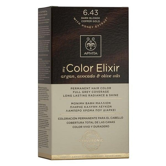 Tinta My Color Elixir N6. 43 Louro Acobreado Dourado Escuro Apivita