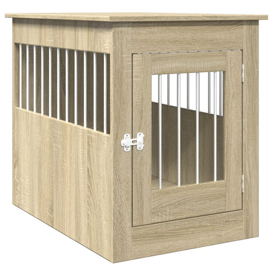 Vidaxl Jaula Para Perros Madera De Ingeniería Roble Sonoma 55x80x68 Cm_0