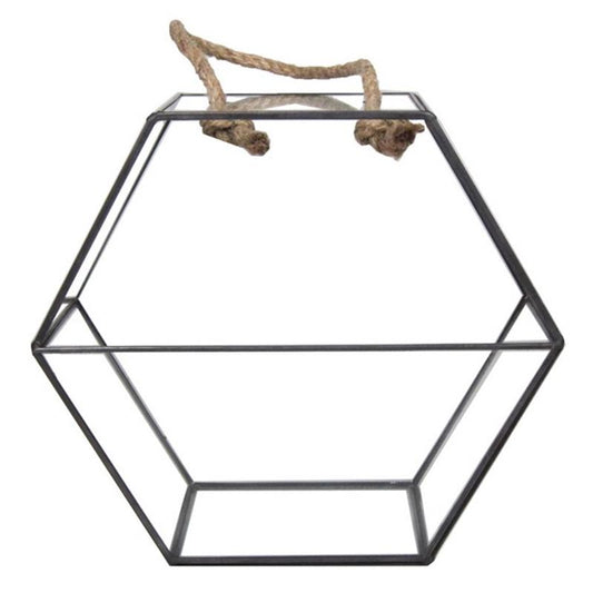 Terrario Hierro/negro 23x10x21 Cristal Hexagonal_0