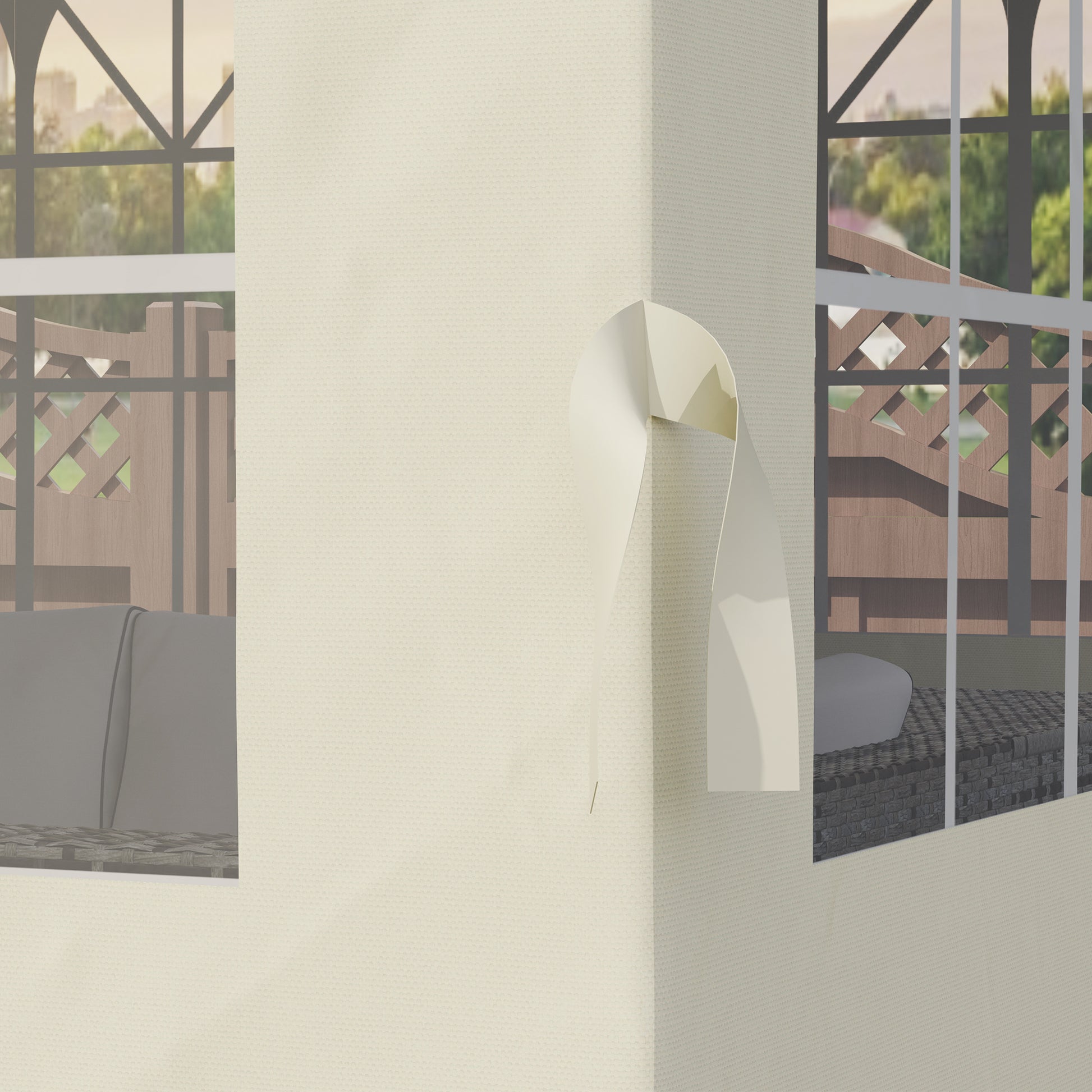 Outsunny 4 Paredes Laterales Para Cenador 3x4 M Con 8 Ventanas Crema_4